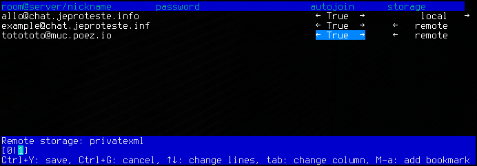 Bookmarks tab screenshot