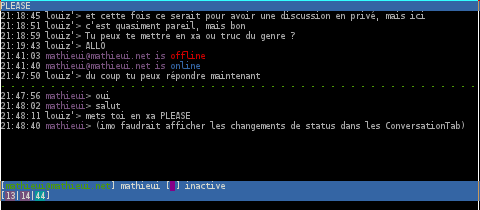 The conversation tab