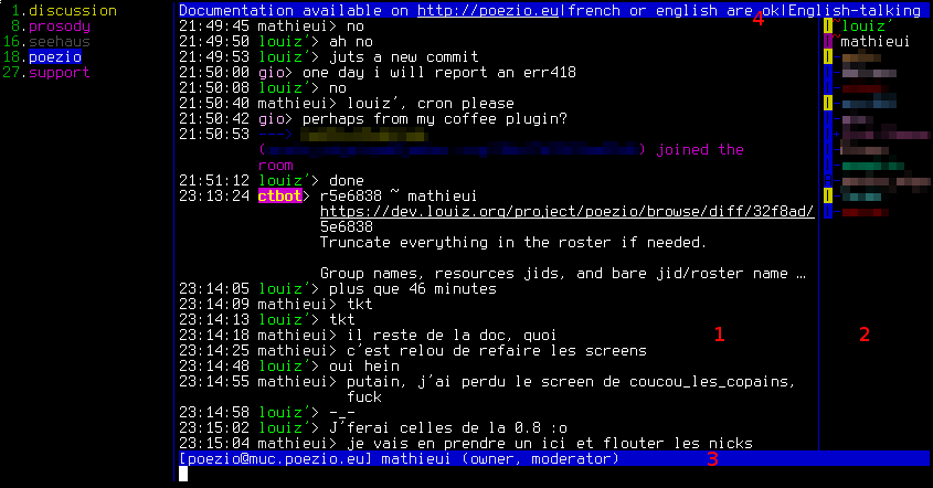 The chatroom tab